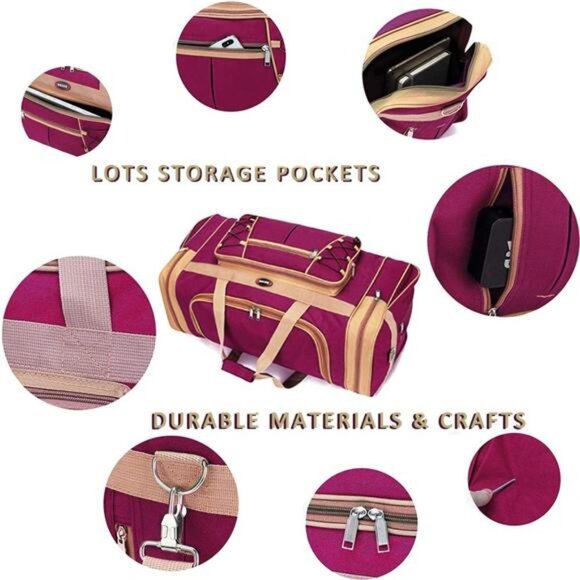 Travel Duffle Bags 26" Red Gold - Picture 2 of 7